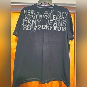 Vintage men's graphic V neck DKNY tshirt